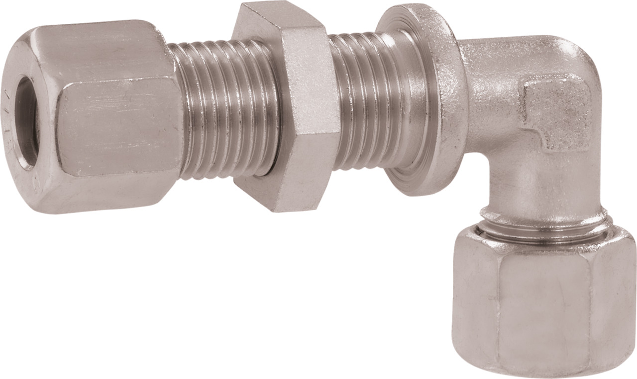Elbow bulkhead compression fitting stainless steel type WSV-X Elbow bulkhead compression fitting stainless steel type WSV-X