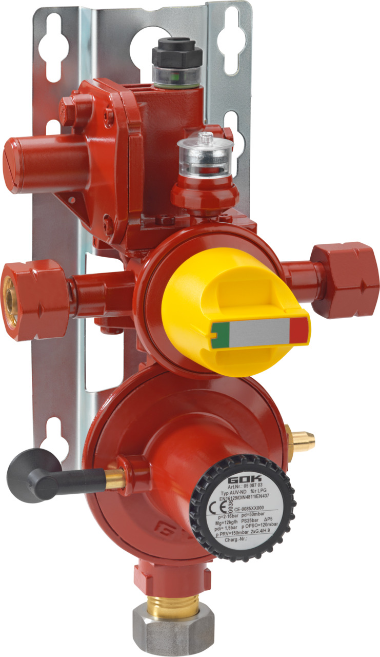 Flaschenanlage mit automatischem Umschaltventil Flaschenanlage mit automatischem Umschaltventil
