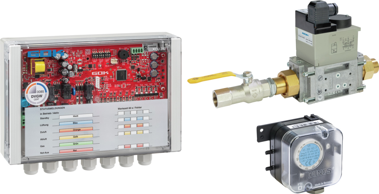 Kuechenabgassicherung KCU 200 EMS 410R05 bis 40 kW Belastung bds. Rp1/2