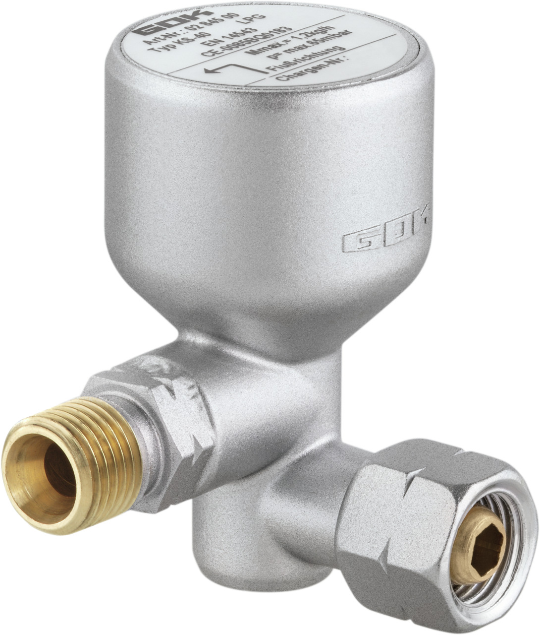 Anti-tilt device gas KS-40 G1/4 lh nut x G1/4 lh M Anti-tilt device gas KS-40 G1/4 lh nut x G1/4 lh M