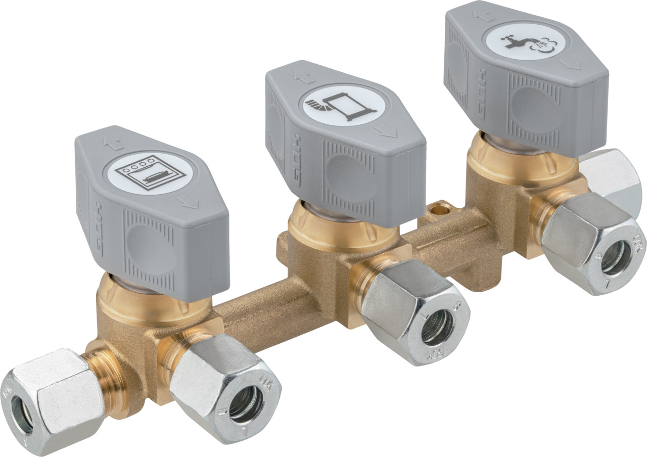 Distributor valve DSV-AB3 PS16bar olive8 x 3xolive8 x olive8