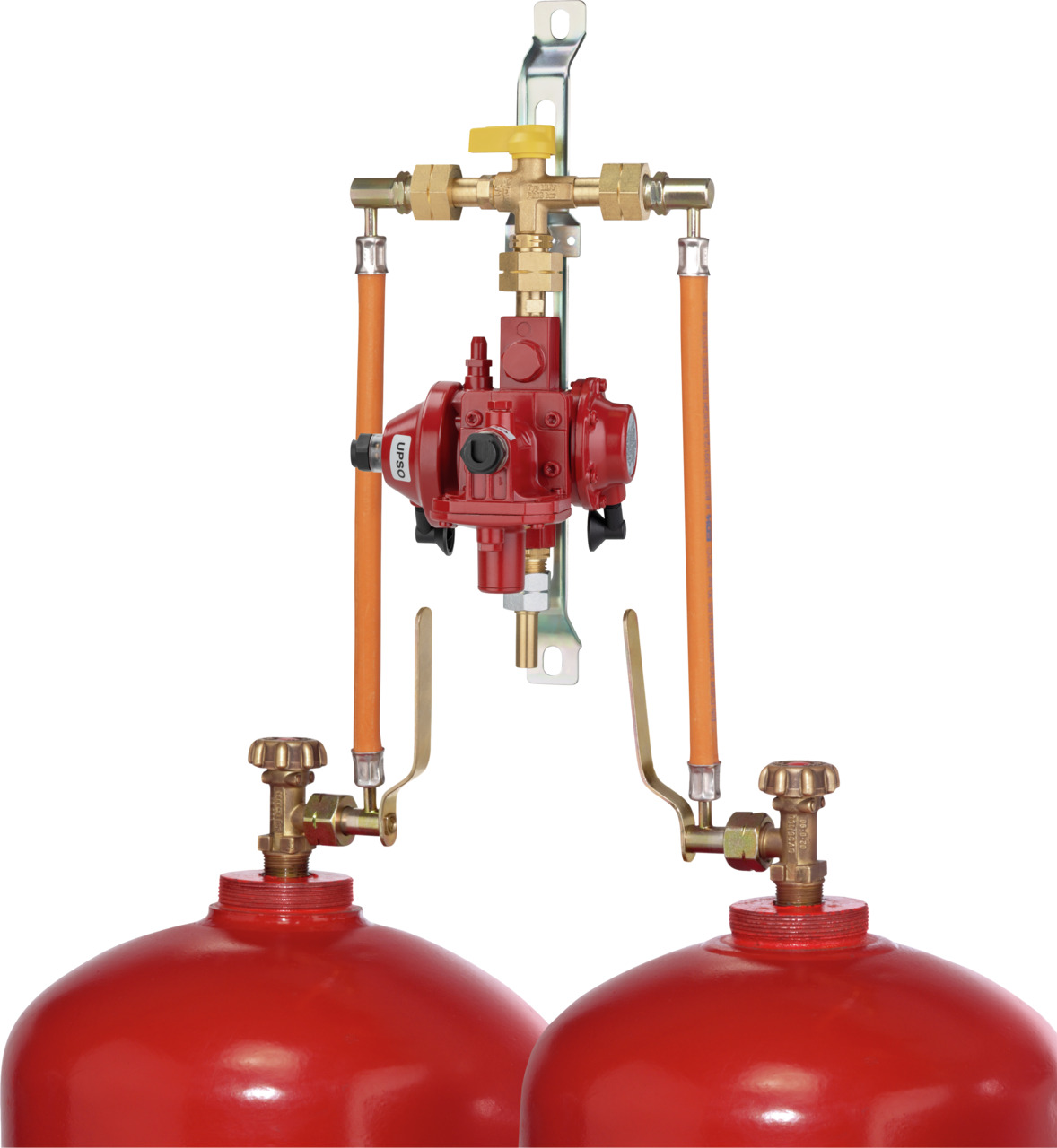 Cylinder system with manual changeover unit Cylinder system with manual changeover unit