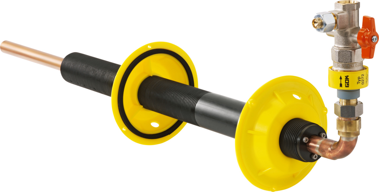 Hauptabsperreinrichtung mit Mauerdurchführung Hauptabsperreinrichtung mit Mauerdurchführung