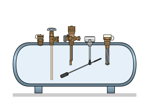 Armaturen für Gasbehälter
