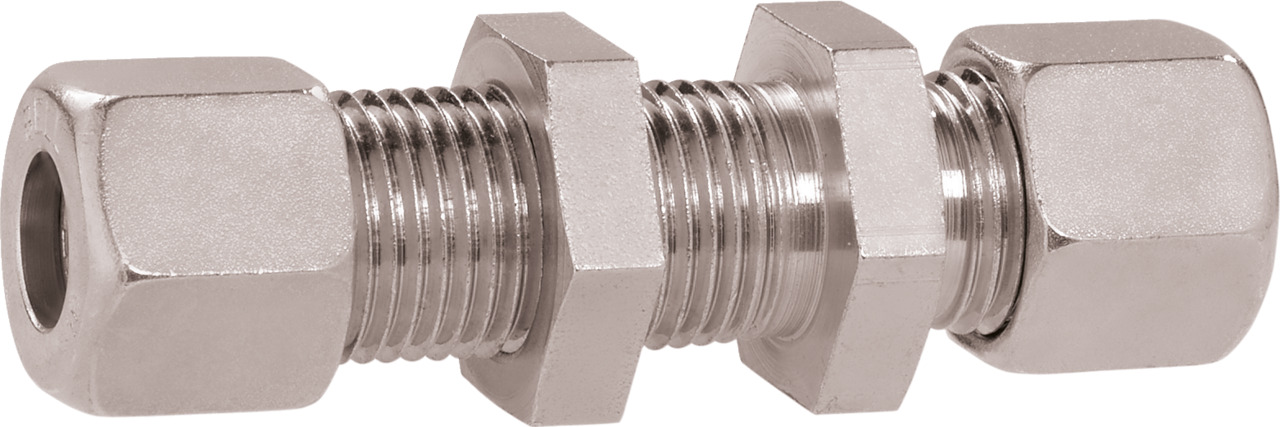 Straight bulkhead compression fitting stainless steel type SV-X Straight bulkhead compression fitting stainless steel type SV-X